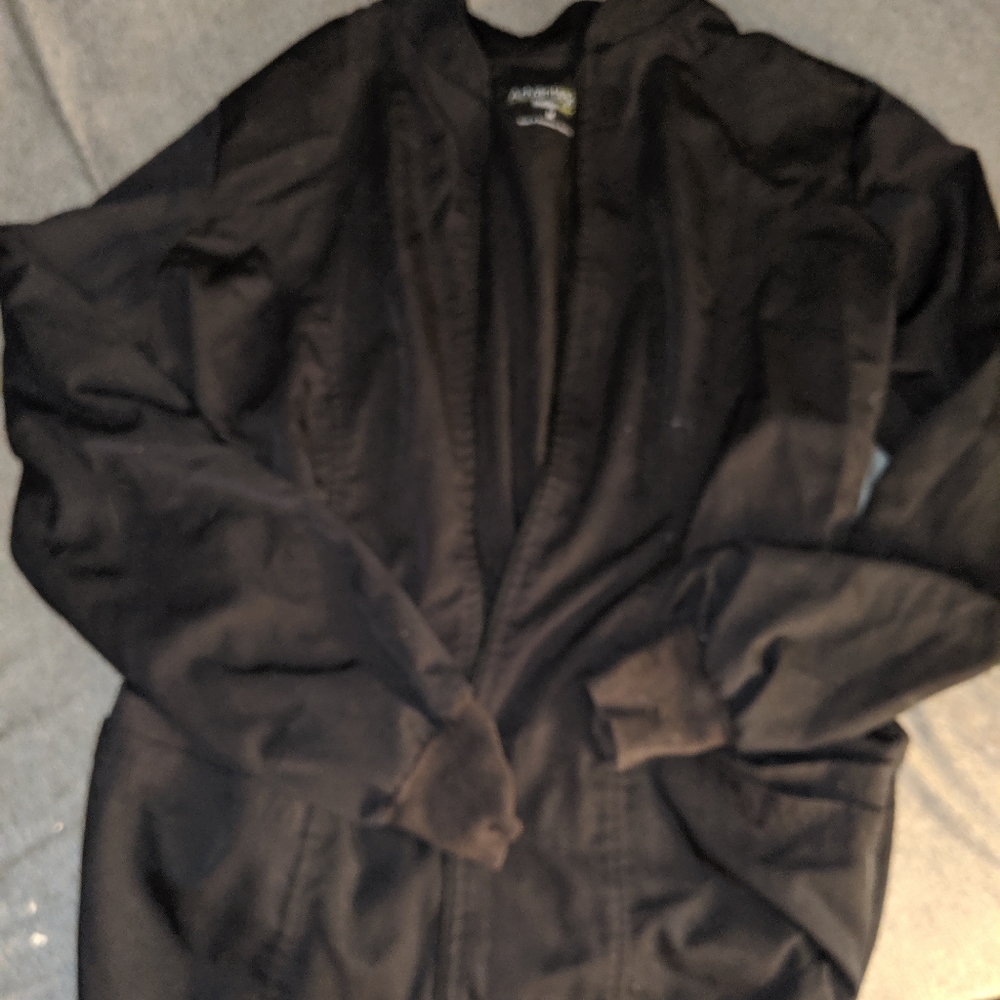 Sale Black Fitted Zip Scrub Jacket